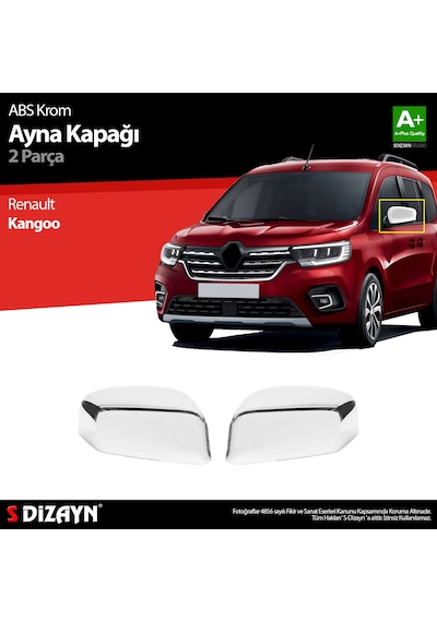 S-dizayn Renault Kangoo 3 Abs Krom Ayna Kapağı 2 Prç 2021 Üzeri
