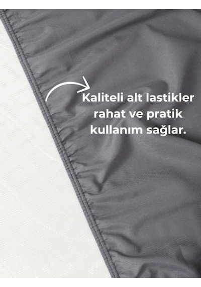 Antrasit Lastikli Çarşaf Takımı Fitted Pamuklu Kumaş Yastık Kılıflı