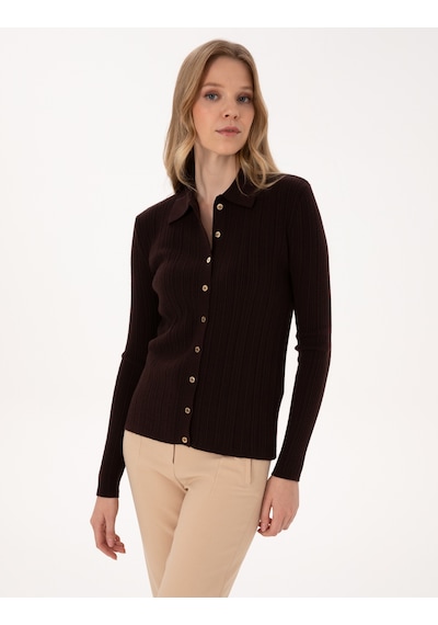 Pierre Cardin Kadın Kahverengi Hırka Triko 50316338-vr029 Kahverengi