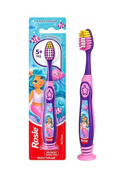 Rosie Deniz Kızı Temalı Diş Fırçası Ekstra Yumuşak, Yapışkan Taban +5 Yaş