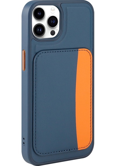 Apple Uyumlu iPhone 14 Pro Max Kılıf Kartlıklı Zore X-kart Silikon Kapak - Turuncu Turuncu