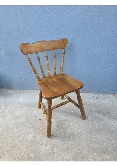 Vintage Masif Ahşap Sandalye 1 Adet Ac01 Çok Renkli