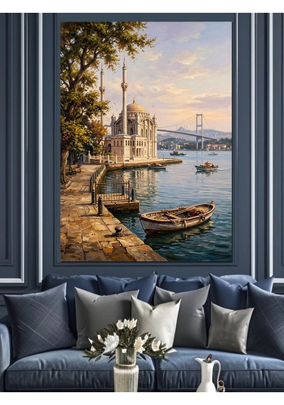 İstanbul Boğazı Ve Tarihi Yapı Dekoratif Kanvas - Mdf Ahşap Tablo