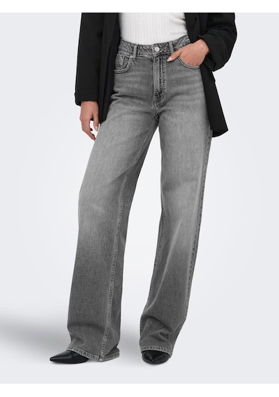 Only Onljuicy High Waist Wide Leg Fit Kadın Jean Pantolon 15372706 Gri