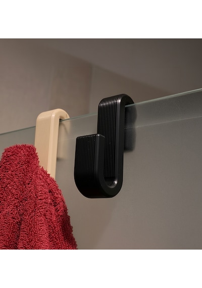 3 Lü Cam Askı Kancası 8 Mm Cam Uyumlu Modern Banyo Havlu Askılığı Siyah