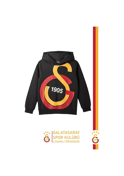 Galatasaray Lisanslı Büyük Logo Çocuk Sweat + Bileklik Set Hediyelik Ahşap Kutulu 095 Siyah