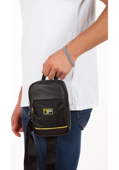 Newish Polo Impertex Suya Dayanıklı Kumaş Siyah-sarı Unısex Omuz Çantası Günlük,seyahat,okul Siyah - Sarı