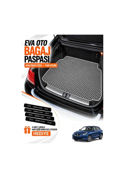 Suzuki Baleno 2015-2022 Uyumlu Eva Bagaj Paspası Araca Özel Açık Gri
