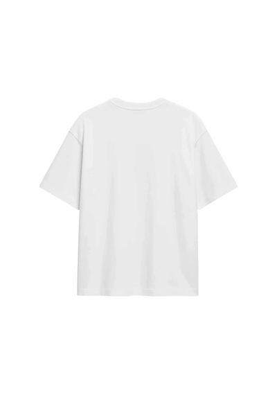 Zaee Cheetah Baskılı Oversize Tişört Beyaz