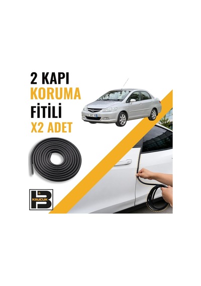 Honda City 2006-2008 Kapı Koruma Fitili-iki Kapı-siyah-bm0986