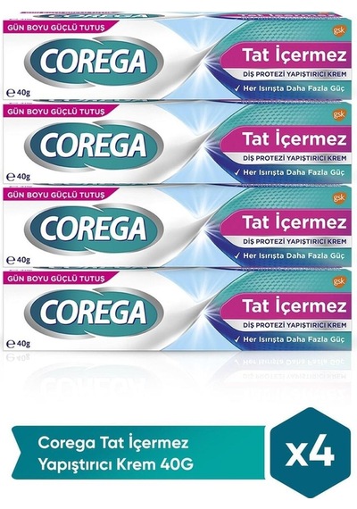 Tat Içermez Diş Protez Yapıştırıcı Krem 40 Gr X 4 Adet + Protez Diş Saklama Kutusu