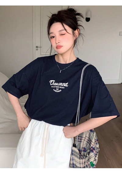 Unisex Thousand Baskılı Tasarım Tshirt Lacivert