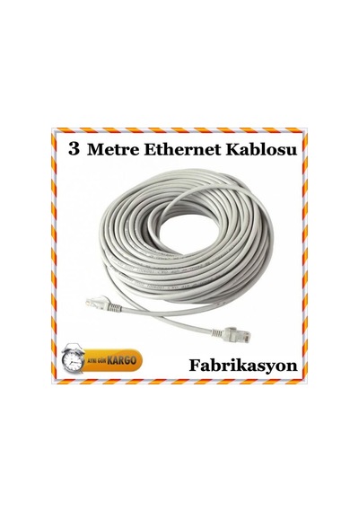 3 Metre Ethernet Adsl Internet Kablosu Cat5E