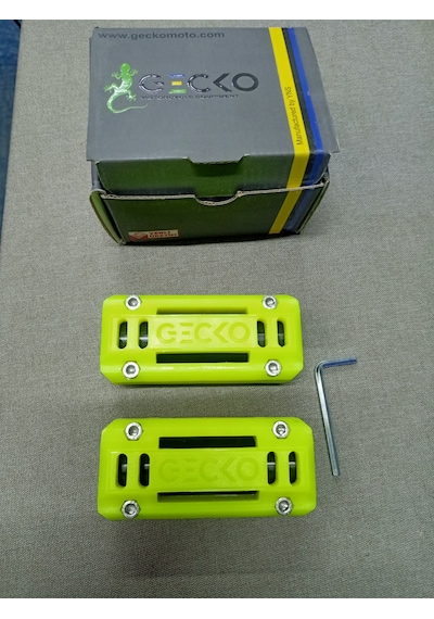 Motosiklet Koruma Demiri Takozu Gecko Universal Kare 100 Mm 2 Li Reflektif Sarı