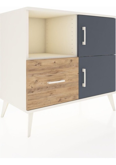 Hyperion Şifonyer 2 Raflı Tek Çekmeceli 2 Kapaklı 88x44x80 Aytaşı-antrasit/çam Antrasit/çam Hyperion Şifonyer 2 Raflı Tek Çekmeceli 2 Kapaklı 88x44x80 Aytaşı-antrasit/çam Antrasit/çam