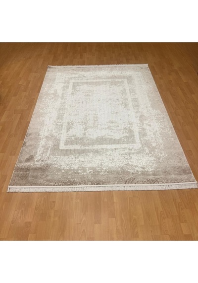 Çerçeve Tasarımlı 200 X 300 Yün Halı Gri