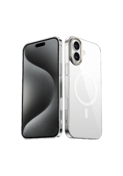 Nihcase Apple Uyumlu iPhone 16 Kılıf Magsafe Özellikli Şeffaf Arka Yüzey G-glass Kapak
