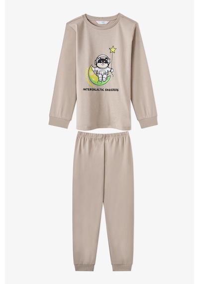 Penti Erkek Çocuk Gri Space Friends Pamuklu Uzun Kollu 2li Pijama Takımı