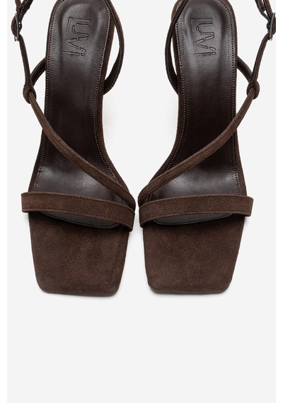 Luvishoes Jolene Kahverengi Süet Kadın Topuklu Ayakkabı
