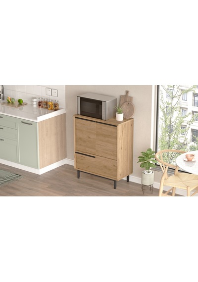 Robin Home Lidya Mikrodalga 3 Kapaklı Metal Ayaklı Mutfak Dolabı
