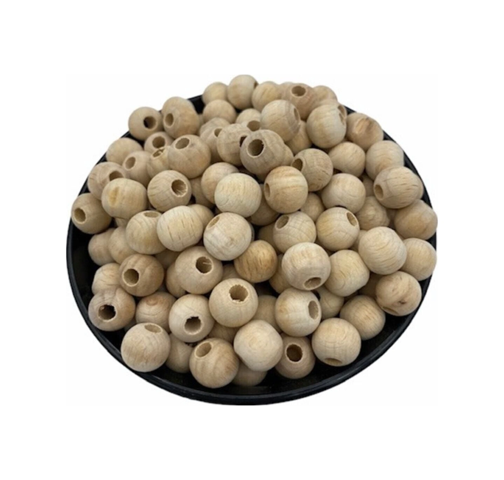 12mm Ham Ahşap Tahta Boncuk 50gr,