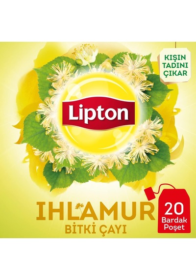 Lipton Ihlamur Harmanı Zarflı Süzen Poşet Bitki Çayı 20'li Paket X 4 Adet