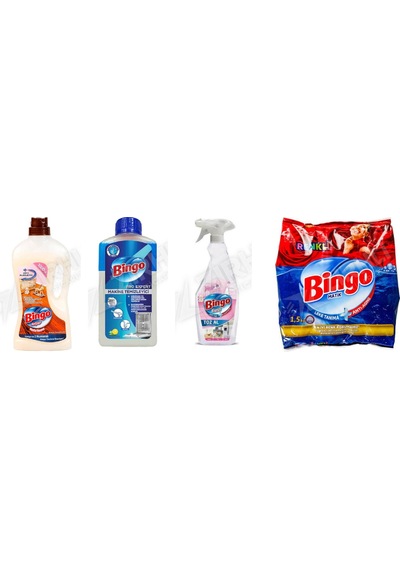 Bingo Ahşap Tem. 1 L + Bulaşık 250 Ml + Toz 750 Ml + Renkliler İçin Toz Deterjan 1.5 Kg 4'lü Set Diğer