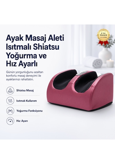 Ayak Masaj Aleti Isıtmalı Shiatsu Yoğurma Ve Hız Ayarlı-1727 Gri