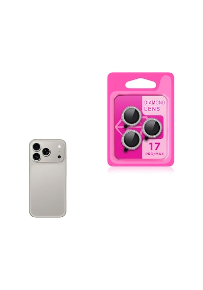 Apple Uyumlu iPhone 17 Pro Max Mkst Cl-06 Kamera Lens Koruyucu - Titanyum-gri Gri