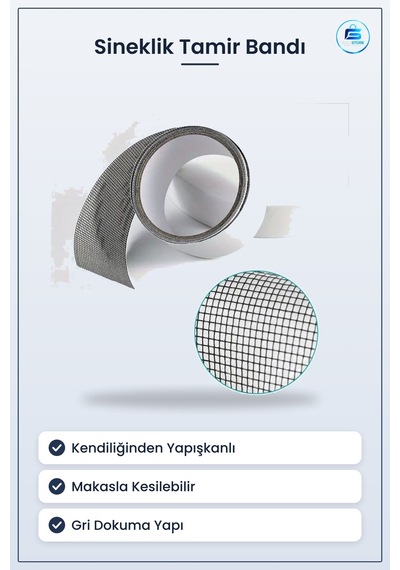 Pencere Sineklik Tamir Bandı 2 Mt X 5 Cm Yapışkanlı Böcek Önleyic