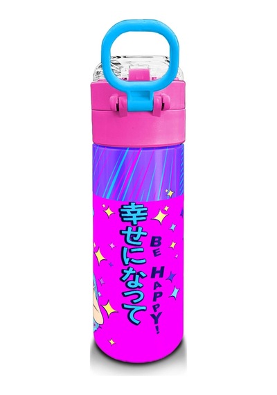 Coral High Kids Mor Pembe Mavi K-popdesenli Pipetli Ve Direkt İçim Çelik Termos 500 Ml 31831 Mor - Lila