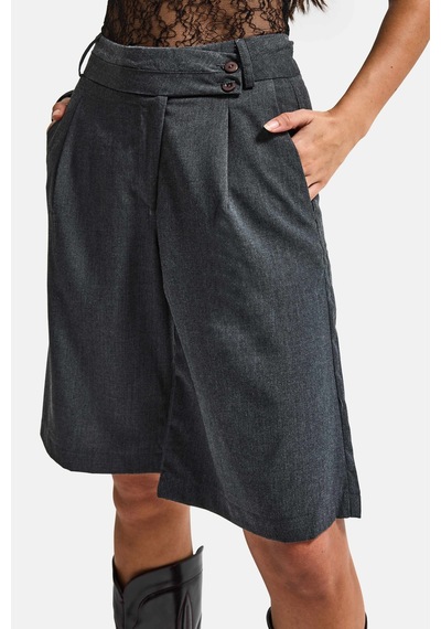 Itsbasic Kadın Antrasit S6 Baggy Fit Maxi Boy Bermuda Şort