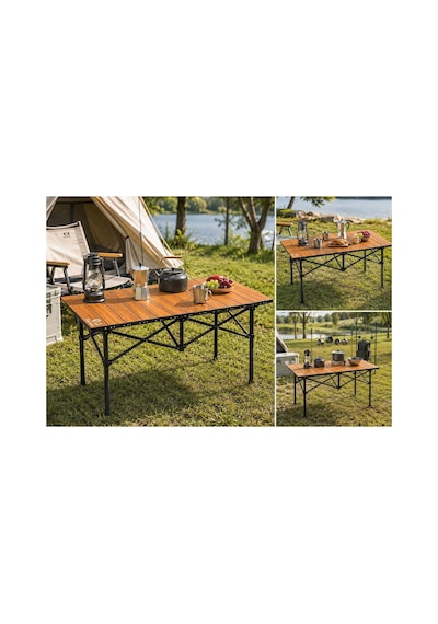 95x55x50 Cm Katlanır Kamp Ve Piknik Masası Hafif, Dayanıklı Ve Taşınabilir Ahşap