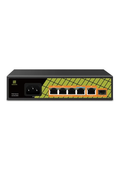 Genata Gnt-p1006ga, 4 Port, Gigabit, Poe 60w, 2 Port Uplink Gigabit, 1 Port Sfp, Yönetilemez, Masaüstü Switch