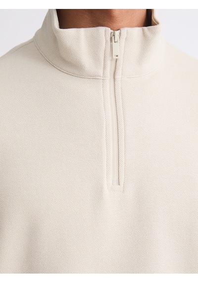 Lcw Vision Gri Fermuarlı Dik Yaka Erkek Kalın Sweatshirt
