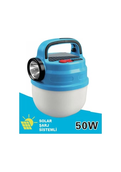 Powergold Pg-200 Solar Şarj Sistemli 50w Kamp Lambası Mavi
