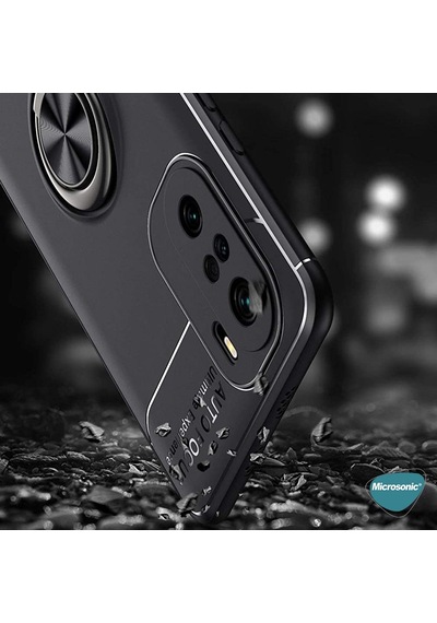 Microsonic Xiaomi Redmi K40 Pro+ Kılıf Kickstand Ring Holder