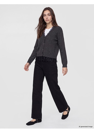 Lcw Modest Siyah Baggy Fit Kadın Jean Pantolon