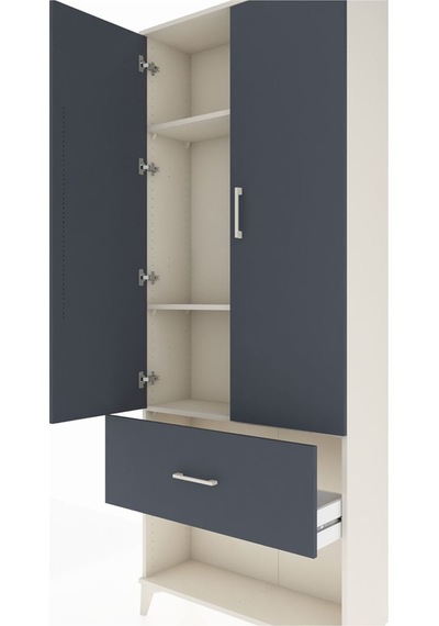 Arges Dolap 3 Raflı Tek Çekmeceli 2 Kapaklı 88x30x221 Aytaşı-... Aytaşı