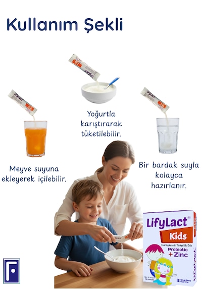 Lifylact Kids Probiyotik+Zinc Takviye Edici Gıda 2 x 10 Şase