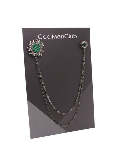 Coolmenclub Çiçek Figürlü Ceket Yaka İğnesi Gri