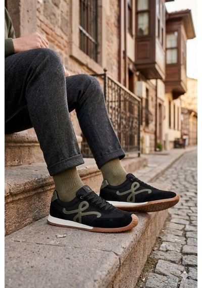 Pepita E472 Rahat Özel Tasarım Spor Sneaker Erkek Ayakkabı Siyah