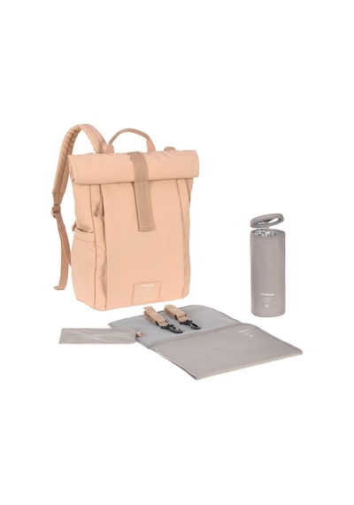 Lassig Rolltop Up Bebek Bakım Sırt Çantası Peach Rose Somon
