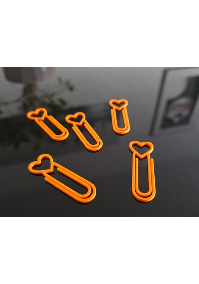 3d Baskı Kalp Figürlü Ataç - 10lu Set - Turuncu