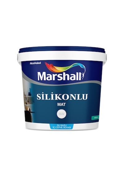 Marshall Silikonlu Mat Su Bazlı Silinebilir İç Cephe Boyası Bw Baz Beyaz 7,5 L 1 Adet