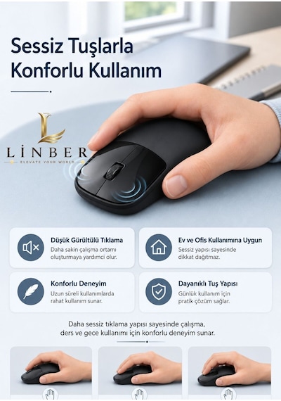 Şarjlı Kablosuz Siyah Mouse Bluetooth + 2.4g Çift Modlu Type-c Şarjlı Sessiz Tuşlu Ergonomik Optik 1200/1600 Dpı Taşınabilir Mouse Çok Renkli Diğer Şarjlı Kablosuz Siyah Mouse Bluetooth + 2.4g Çift Modlu Type-c Şarjlı Sessiz Tuşlu Ergonomik Optik 1200/1600 Dpı Taşınabilir Mouse Çok Renkli Diğer