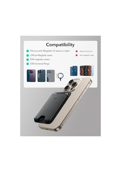 Esr İphone Cüzdan Halolock Magsafe Boost Wallet - Kahverengi - 704942898 Kahverengi