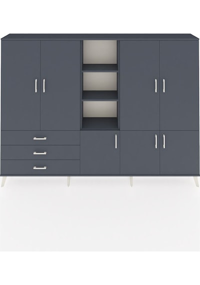 Arges Dolap 11 Raflı 3 Çekmeceli 7 Kapaklı 220x30x163 Antrasit-an Antrasit-antrasit Arges Dolap 11 Raflı 3 Çekmeceli 7 Kapaklı 220x30x163 Antrasit-an Antrasit-antrasit