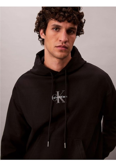 Calvin Klein Ck Lv04rc281g Premıum Terry Mıcro Monologo Hoo Erkek Sweatshırts-11156 Bordo
