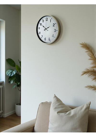 36 Cm Standart Krem Duvar Saati 11